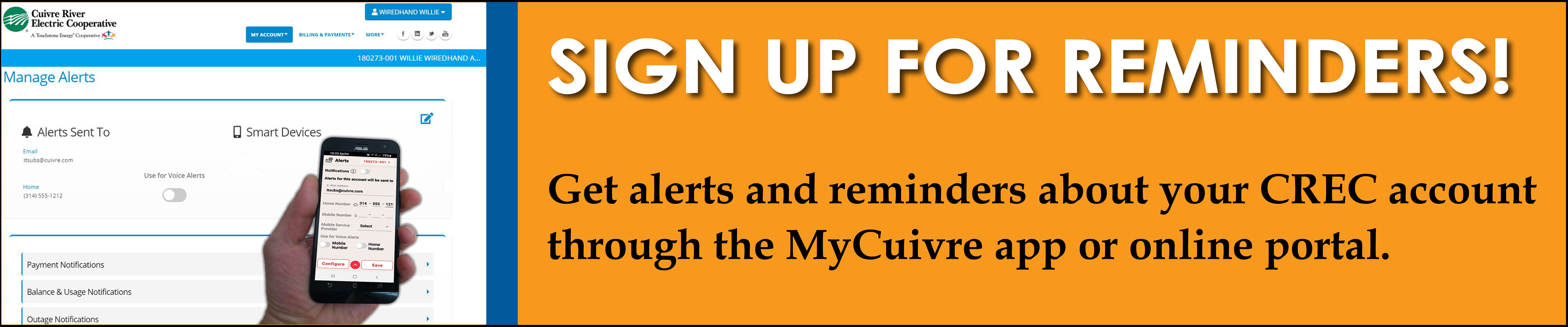 Did you know you could receive account alerts through the MyCuivre App? Click here to learn more.