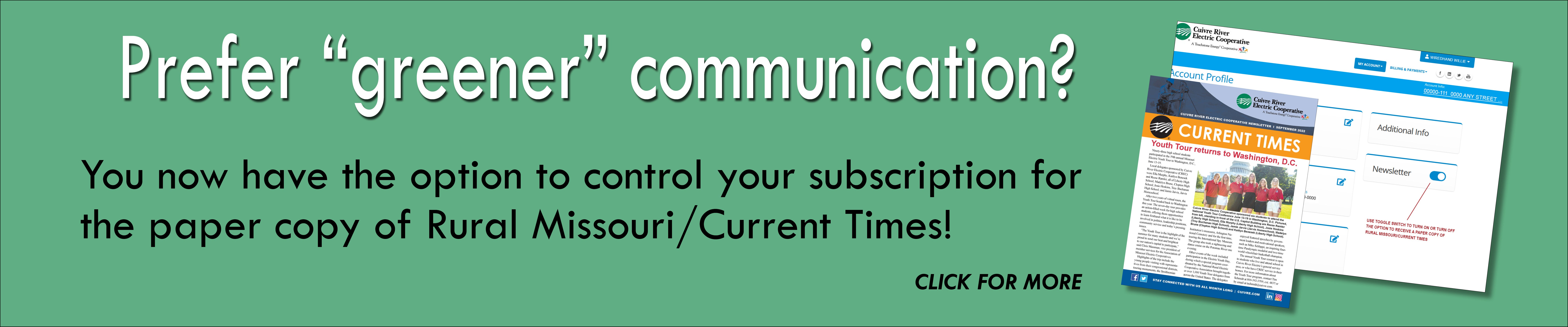 How to unsubscribe from the paper version of Current Times/Rural Missouri