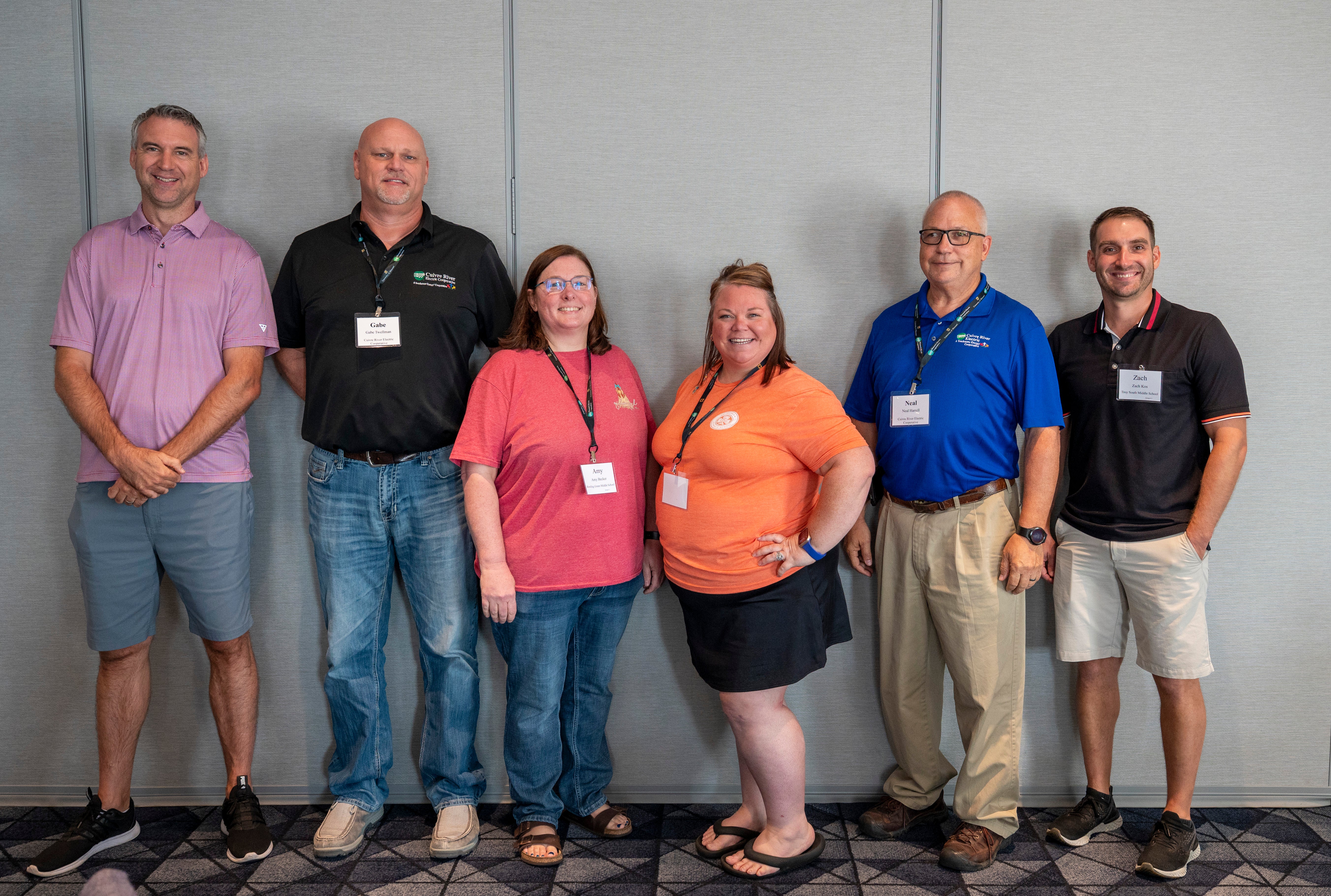 erson City this summer. Pictured, from left, are Michael Taylor (Academy of the Sacred Heart - St. Charles), Gabe Twellman, CREC key accounts specialist; Amy Becker (Bowling Green Middle School), Sarah Amindon-Smith (St. Patrick - Wentzville), Neal Harrell, supervisor of member engagement; and Zach Kos (Troy South Middle School). Area teachers explore energy education