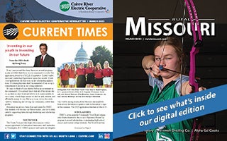 The front covers of the March edition of Current Times/Rural Missouri