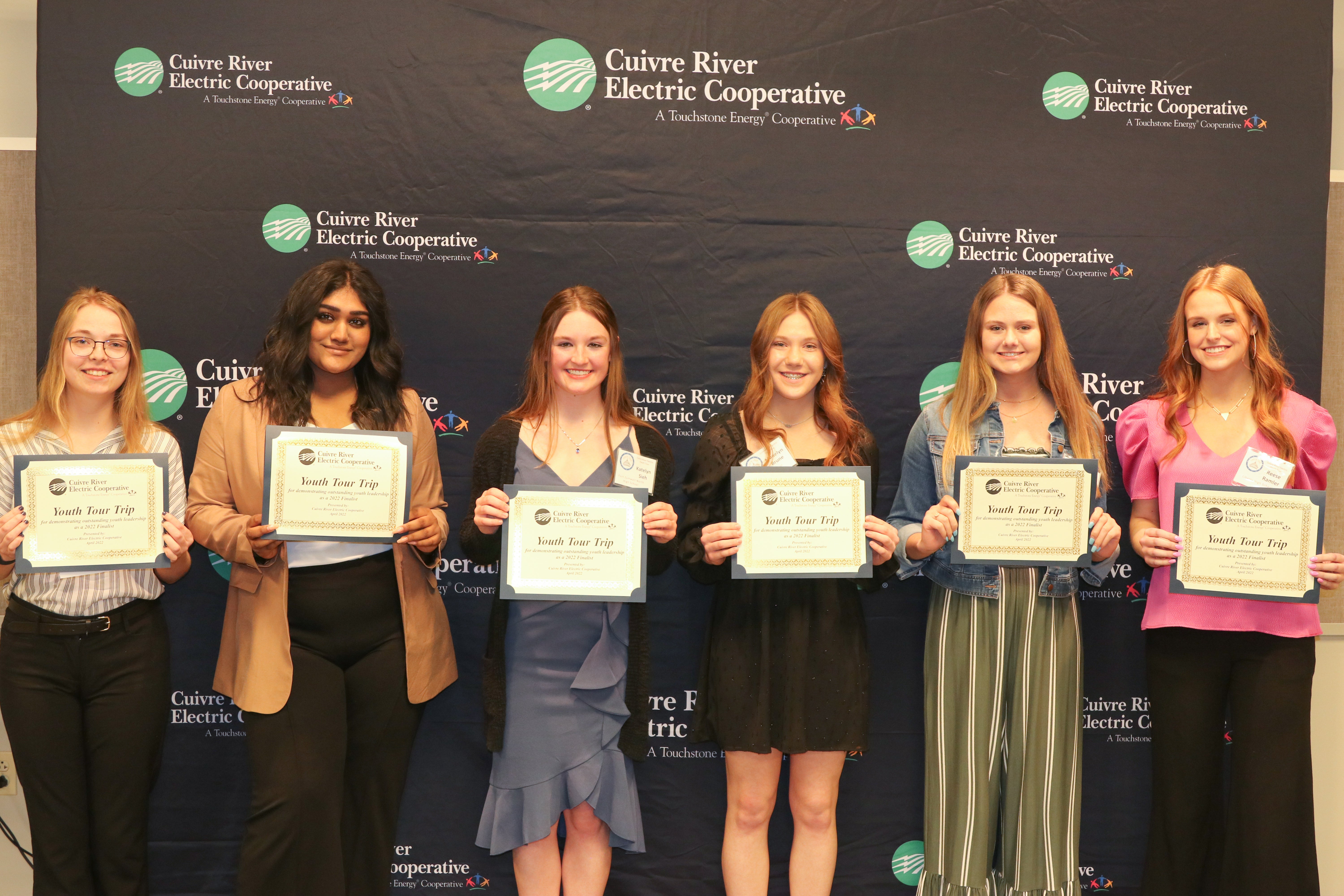 Youth Tour delegates — From left, Kaitlyn Benesek (Liberty), Arthi Kondapaneni (Liberty), Katelyn Sieh (Fort Zumwalt North), Madelyn Brune (Clopton), Ella Murphy (Liberty) and Reese Ramler (Liberty).