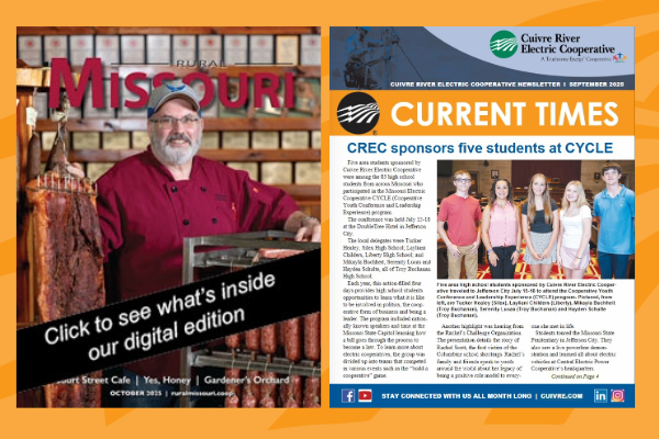The front covers of the October 2025 editions of Current Times and Rural Missouri