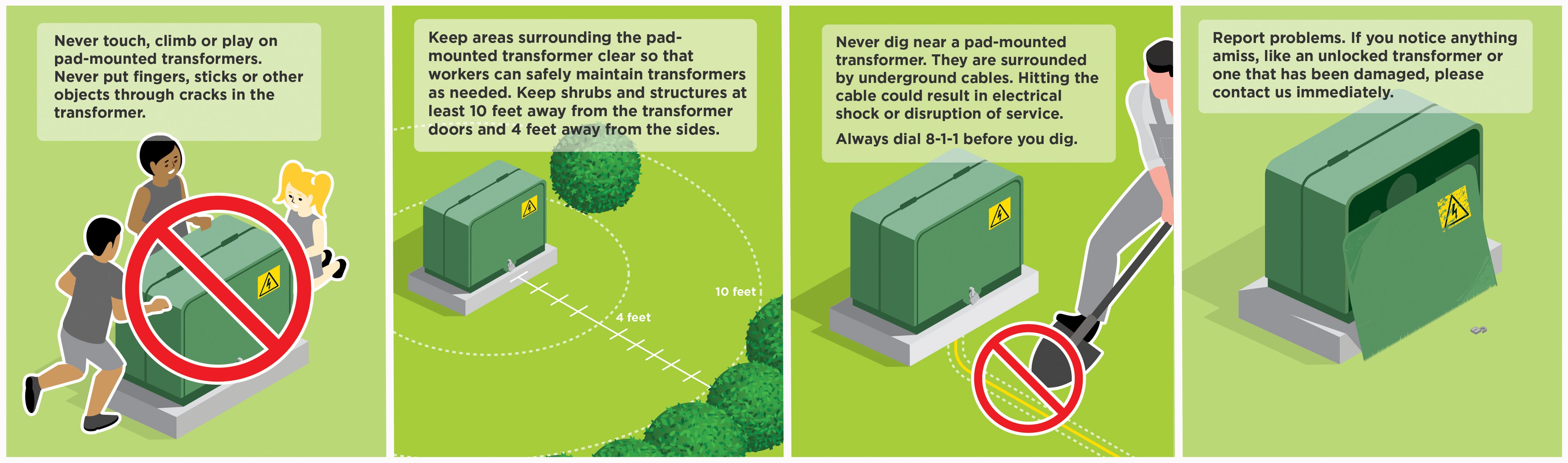 Stay away from transformer boxes when landscaping