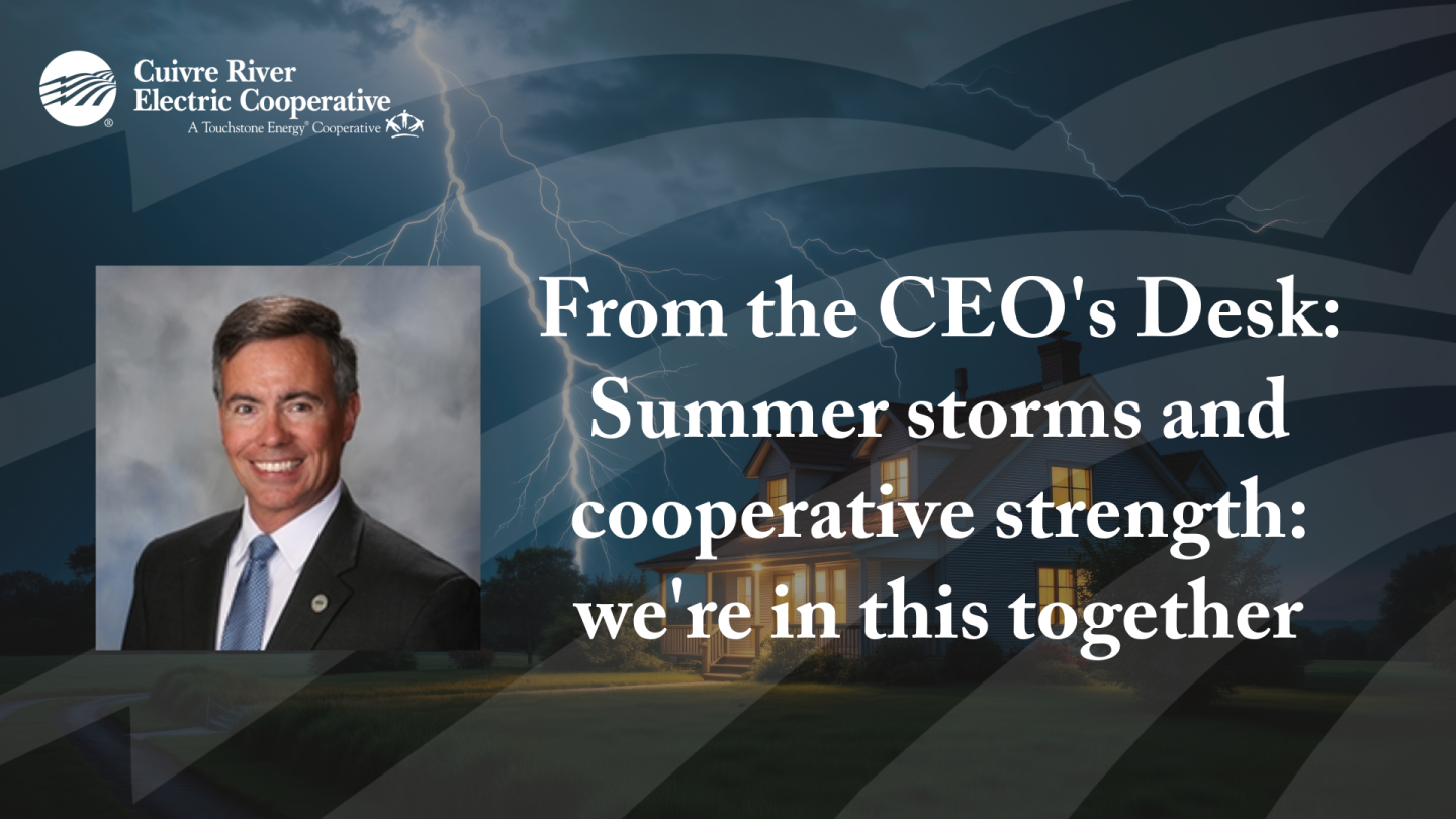 From the CEO's Desk: Summer storms and cooperative strength: we're in this together