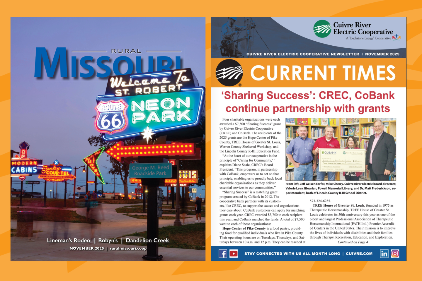 The front covers of the November 2025 Current Times and Rural Missouri