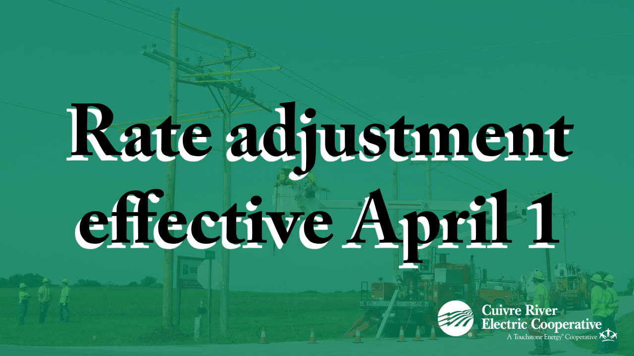 Rate adjustment effective April 1